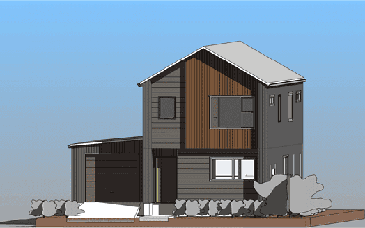 Modern two-storey family home with contemporary design and eco-friendly features.