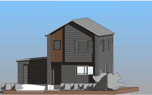 Modern family home with sustainable design and friendly community environment.