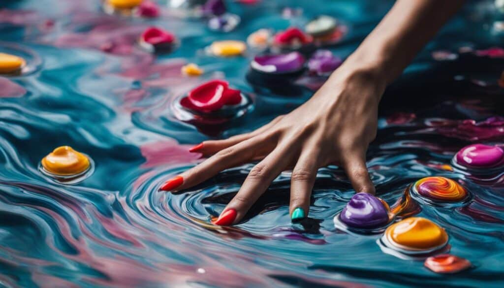 water marbling technique for marble nail art