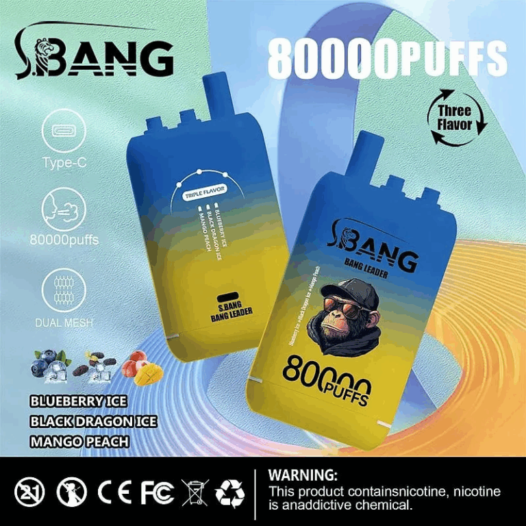 Bang Leader 80000 Blueberry Ice/Black Dragon Ice/Mango Peach