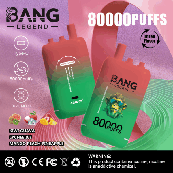 Bang Legend 80000 Kiwi Passionfruit/Lychee Ice/Mango Peach Pineapple
