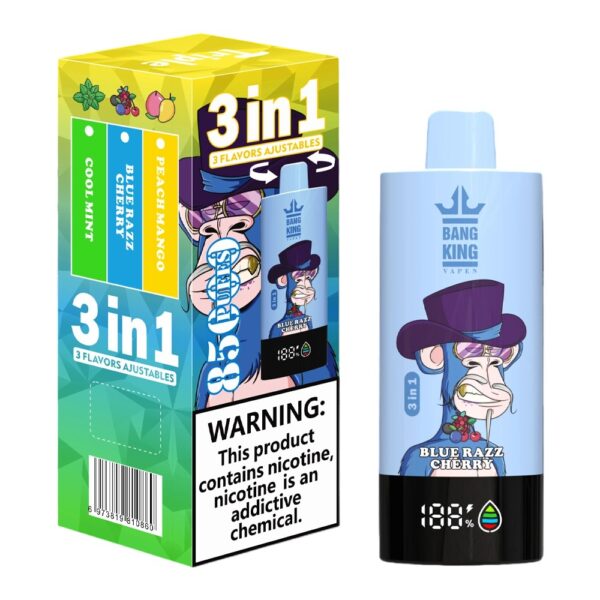 Bang King 85000 Blue Razz Cherry/Cool Mint/Peach Mango