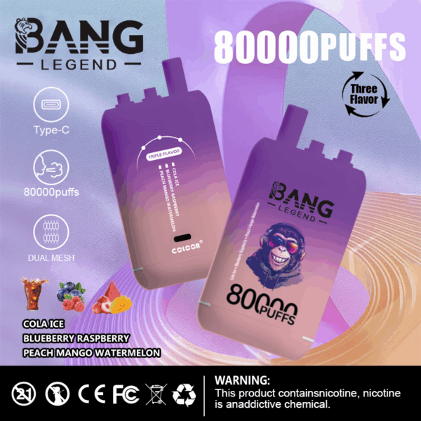 Bang Legend 80000 Cola Ice/Blueberry Raspberry/Peach Mango Watermelon