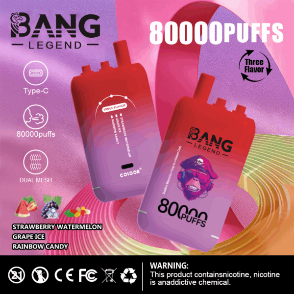 Bang Legend 80000 Strawberry Watermelon/Grape Ice/Rainbow Candy