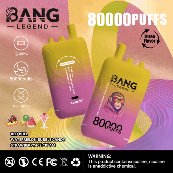 Bang Legend 80000 Red Bull/Watermelon Bubble Candy/Strawberry Ice Cream