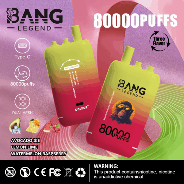 Bang Legend 80000 Avocado Ice/Lemon Lime/Watermelon Raspberry