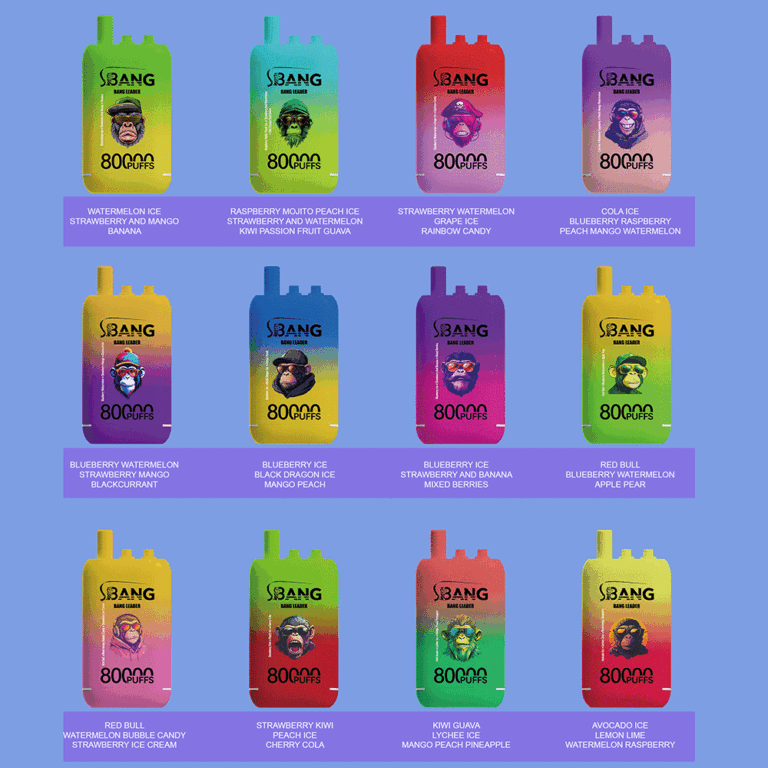 Bang Leader 80000 Raspberry Mojito Peach Ice/Strawberry And Watermelon/Kiwi Passion Fruit Guava