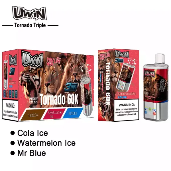 Uwin Tornado Triple 60000 Watermelon Ice/Cola Ice/Mr Blue - Billede 3