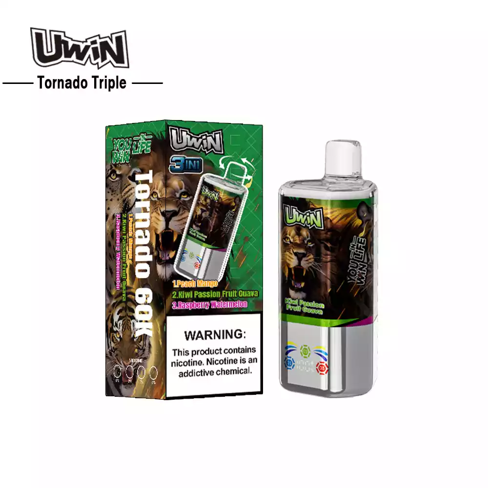 Uwin Tornado Triple 60000 Kiwi Passion Fruit Guava/Peach Mango/Raspberry Watermelon – Image 2