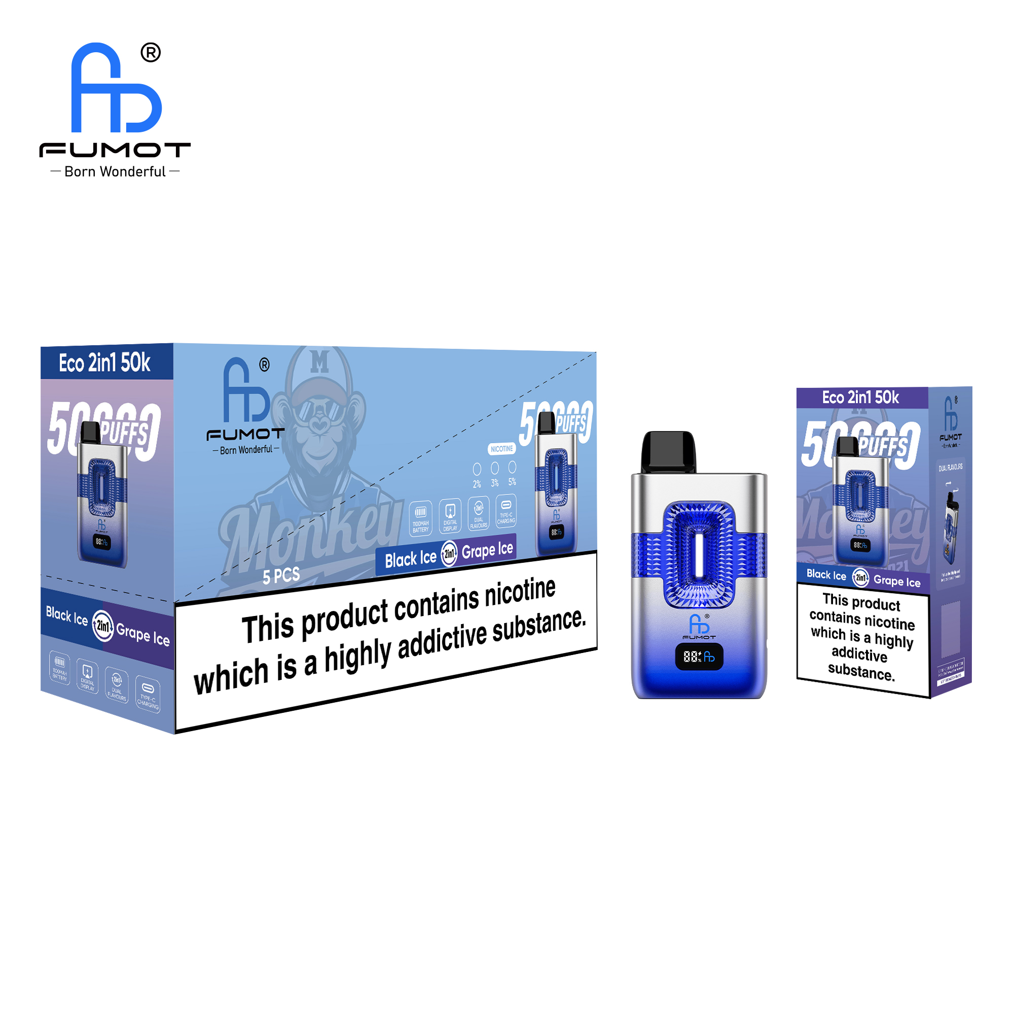 Fumot ECO 2in1 50K Black Ice/Grape Ice – Bild 4