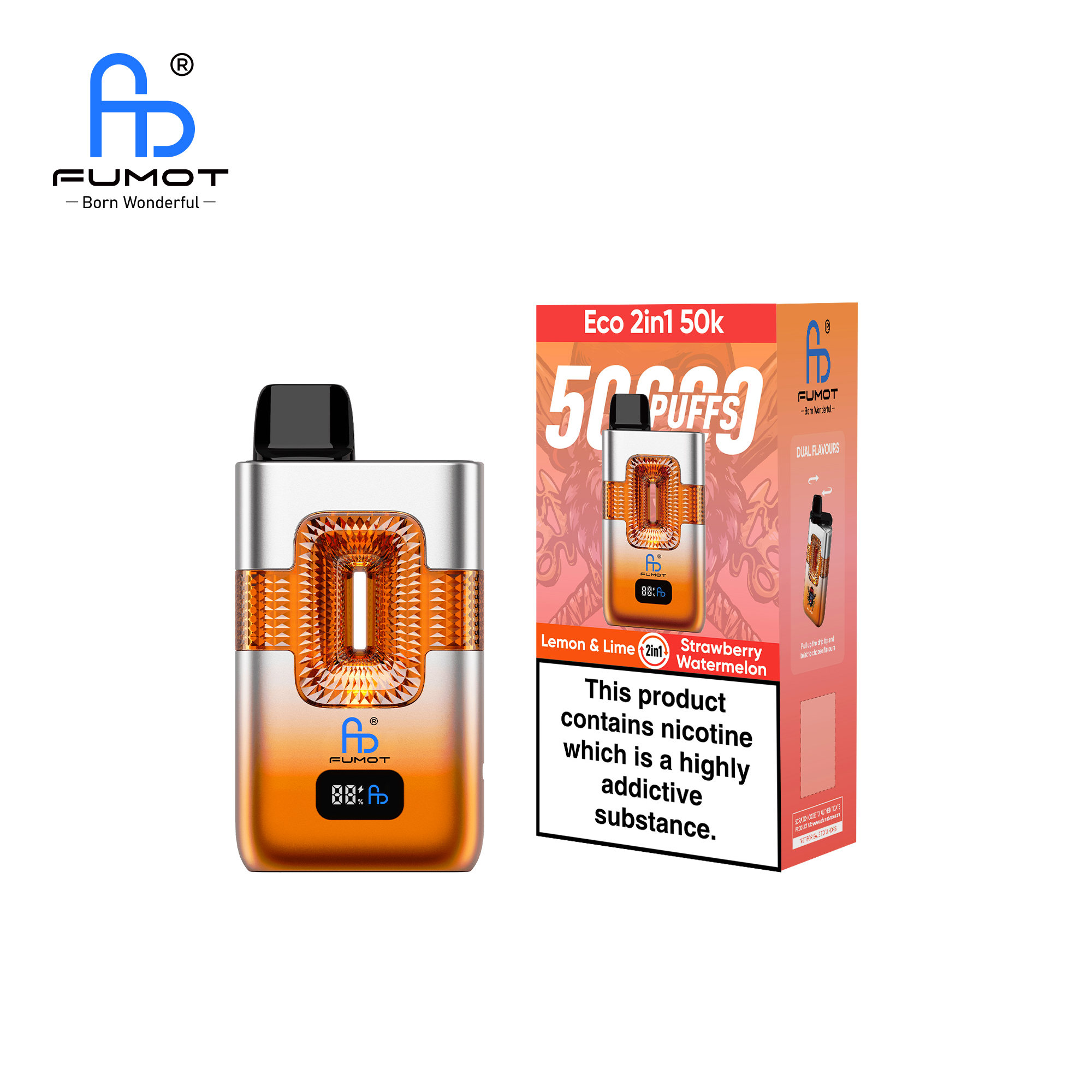 Fumot ECO 2in1 50K Lemon Lime/Strawberry Watermelon – Bild 3