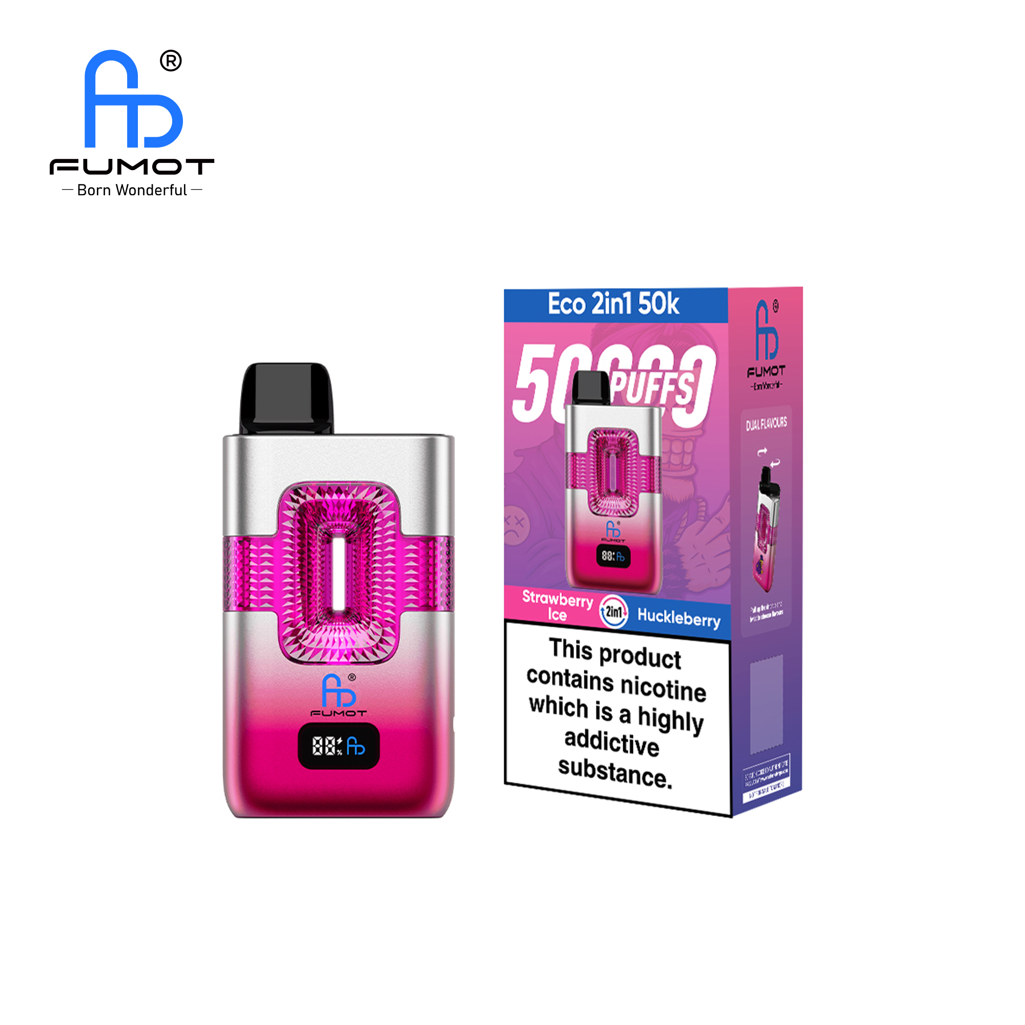 Fumot ECO 2in1 50K Strawberry Ice/Huckleberry – Bild 3