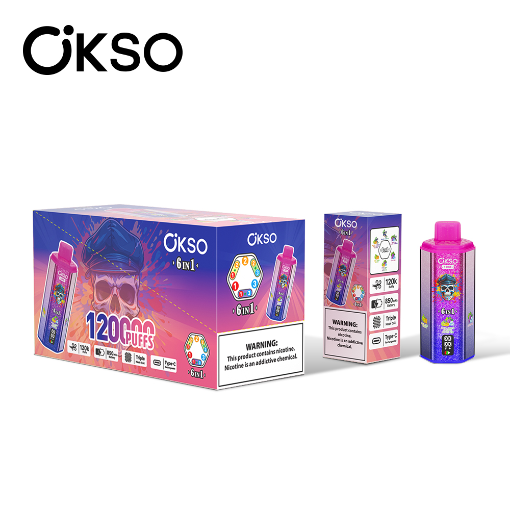 OKSO 6IN1 120K Sour Apple Orange/Grape Ice/Black Currant