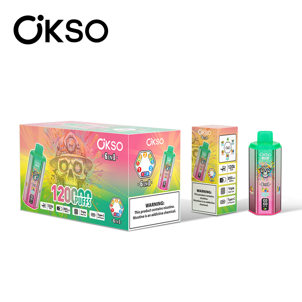OKSO 6IN1 120K Strawberry Kiwi/Blueberry Peach Ice/Cool Mint