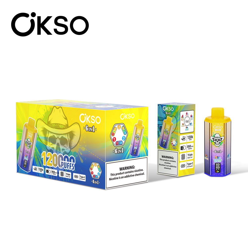 OKSO 6IN1 120K Kiwi Passion Fruit Guava/Blueberry Ice/Dragon Fruit Ice