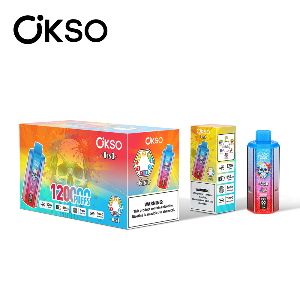OKSO 6IN1 120K Blue Razz/Cherry Ice/Lemon Lime