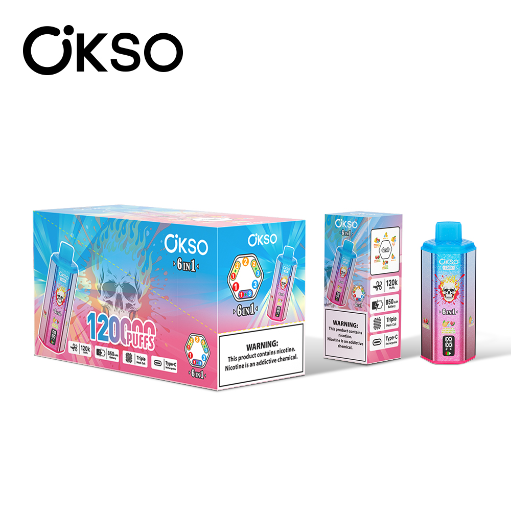 OKSO 6IN1 120K Strawberry Watermelon/Peach Ice/Mango Ice