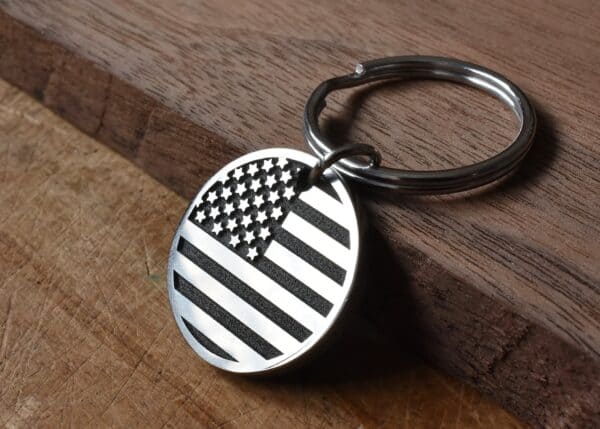 Personalized US flag keychain