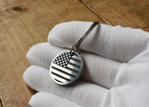 Personalized US flag keychain