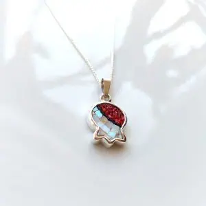 Pomegranate Micro Mosaic Pendant Sterling Silver