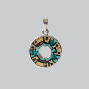 Palestinian Village Micro Mosaic Pendant - Handmade 925 Sterling Silver