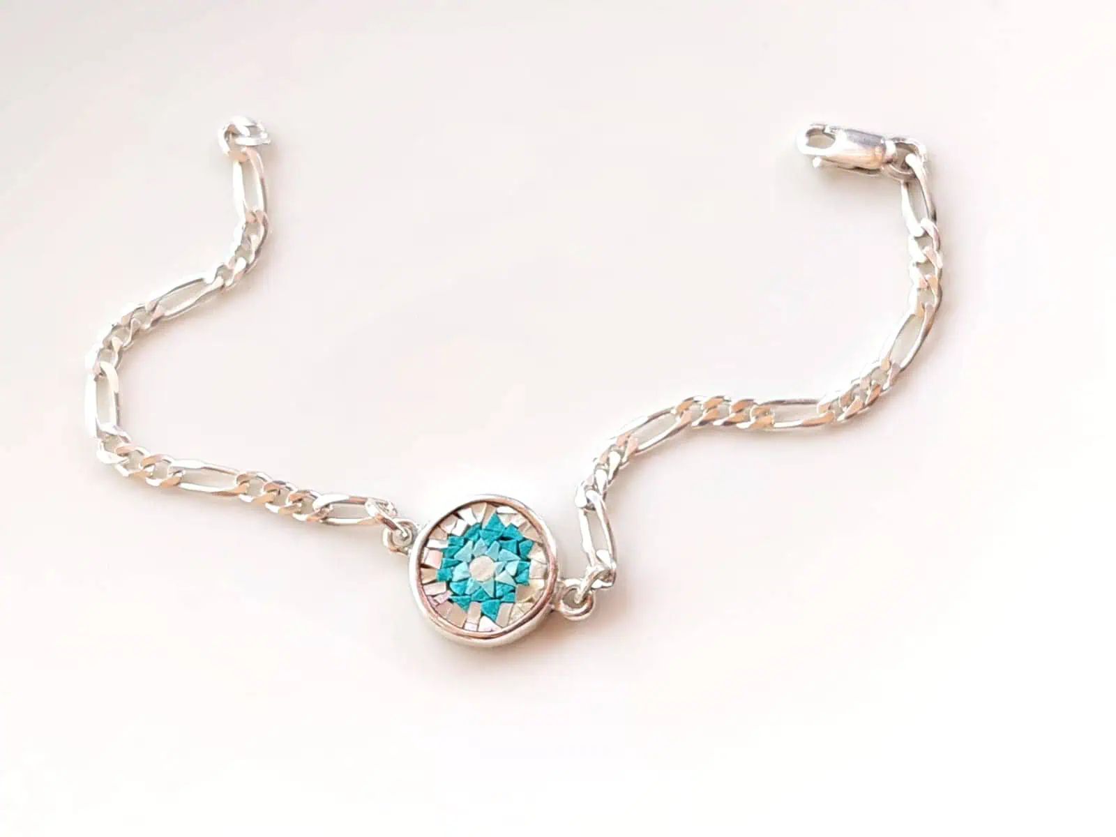 Sea Shell Handmade micro mosaic bracelet with stone details Cami Style