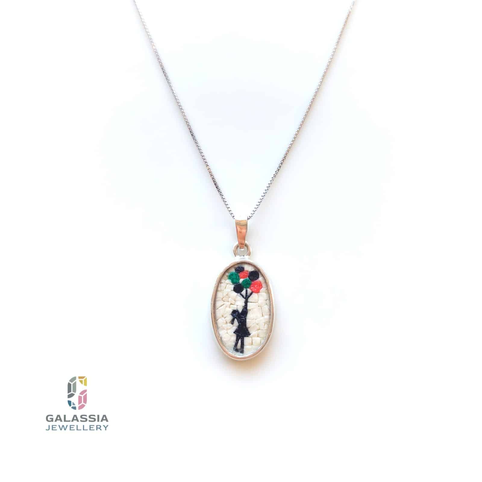 Micro Mosaic Banksy Pendant - The Girl with the Ballon