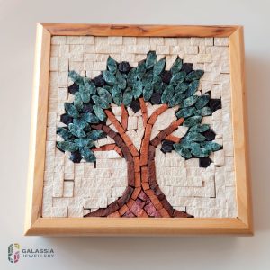 Handcrafted Jewelry Box Mosaic with Olive Wood Inlay Unique Gift