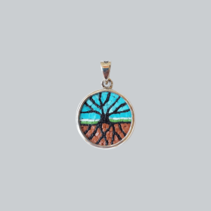 Tree of Life Micro Mosaic Pendant - Handmade 925 Sterling Silver