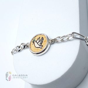 Dove of peace Jewelry 925 Sterling Silver Micro Mosaic Bracelets