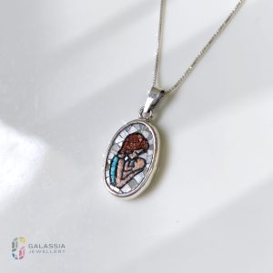 Mother's Day Jewelry 925 Sterling Silver Micro Mosaic pendant