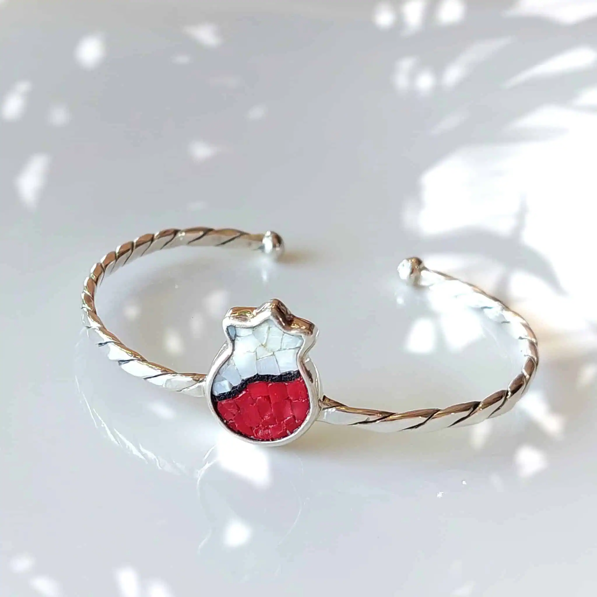 cuff bracelet mosaic pomegranate