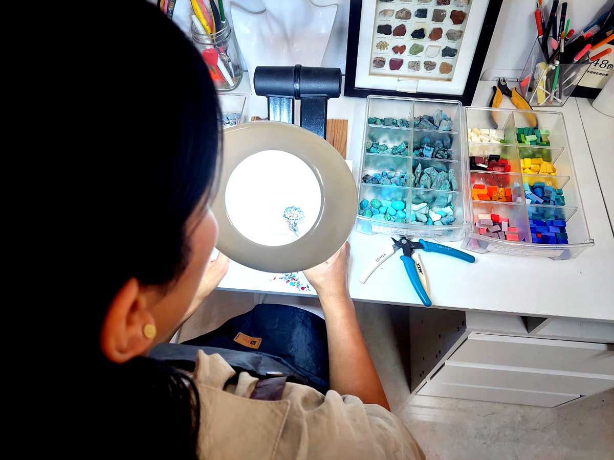 Thilriyat founder of galassia micro mosaic micro mosaic jewelery