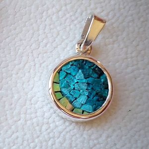 Eilat stone pendant with mosaic design