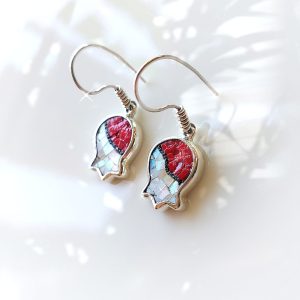 pomegranate mosaic earrings