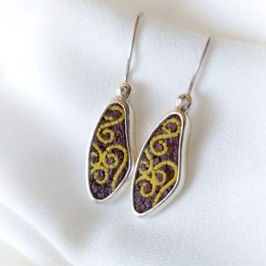 earring yellow line micro mosaic