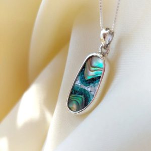 Ocean Glint Pendant – Handmade Micro Mosaic Jewelry