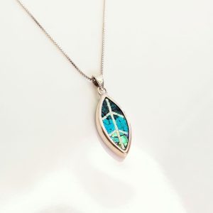 Olive Leaf Micro Mosaic Pendant