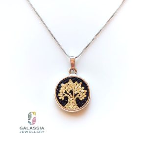 Olive Tree Micro Mosaic Pendant – 925 Sterling Silver