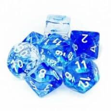 Sada kostek Chessex Nebula Dark Blue/White Polyhedral 7-Die Set