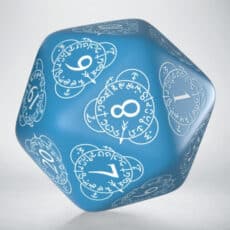 Kostka D20 Level Counter Blue and White 30 mm