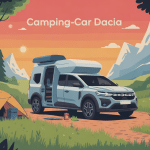 camping-car dacia prix en environnement naturel, concept voyage familial