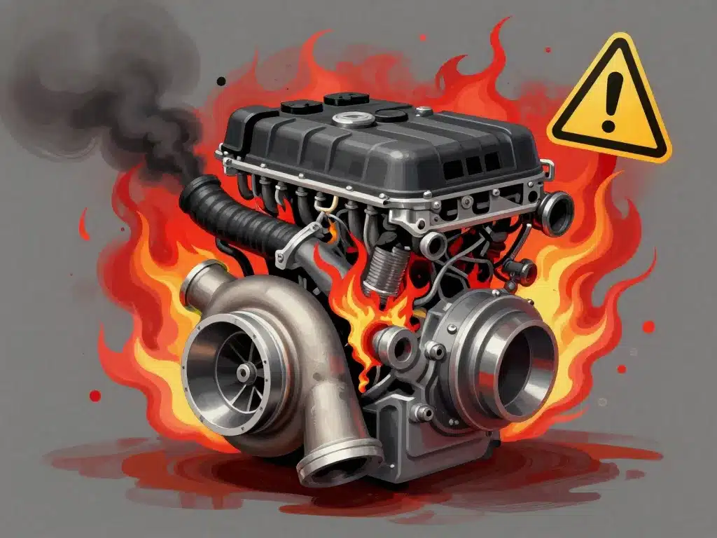 image durite turbo percée moteur danger
