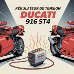 emplacement regulateur de tension ducati 916 st4 de 2000 vue stylisée