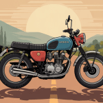 Honda CL 350 trois quarts ambiance rétro