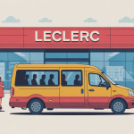location 9 places leclerc minibus devant magasin avec voyageurs