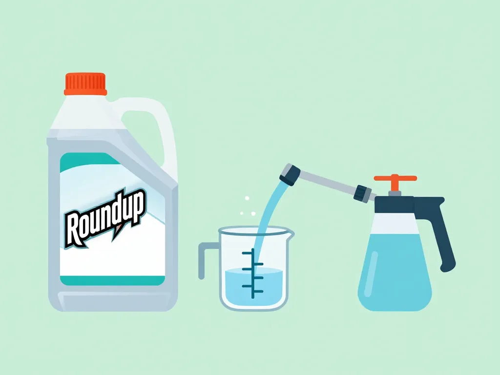 schéma dilution roundup 10 litres d'eau étapes