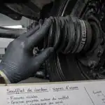 Soufflet de cardan fissuré inspecté en atelier