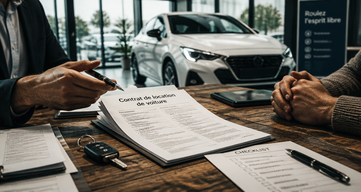 contrat de location de voiture sur table agence