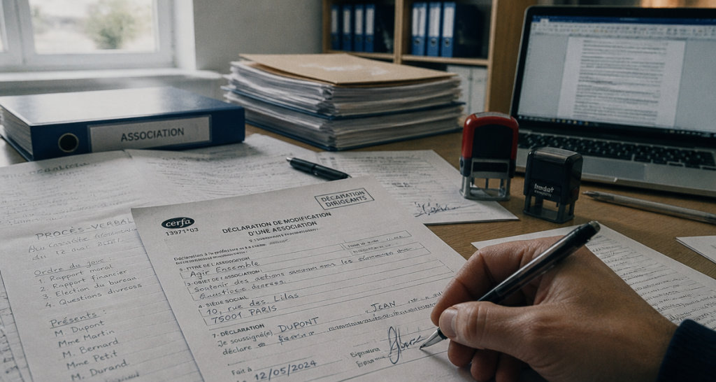 signature cerfa 1397103 sur bureau associatif